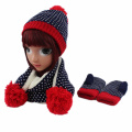 Niños Bebé Unisex Niños Niños Niñas Invierno POM POM Beanie Hat Glove Bufanda Set (417S)